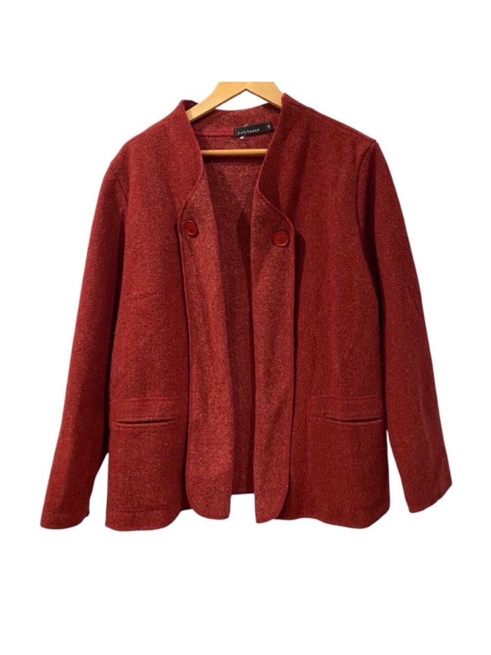 Cut-Loose Blend Boiled Wool Open Cardigan Sweater Jacket M